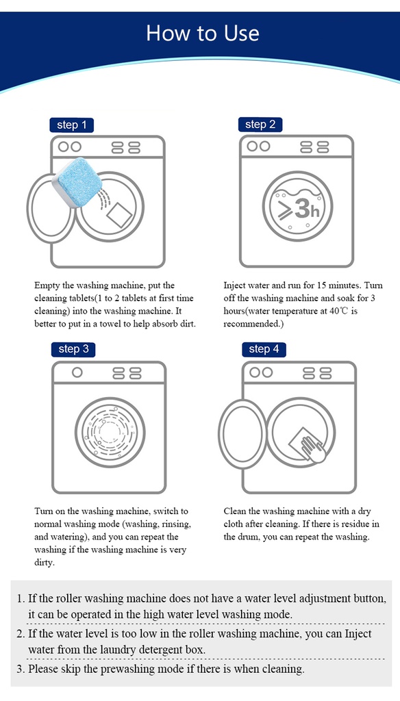 منظف الغسالة الأوتوماتيك ومزيل الرواسب والصدأ