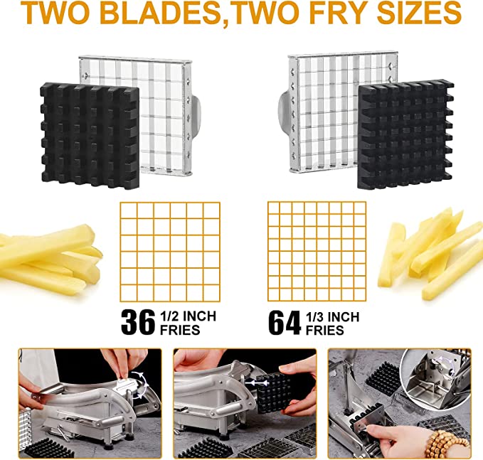 قطاعة بطاطس يدوية بمقاسين مختلفين استانليس ستيل عملية وسهلة الاستخدام