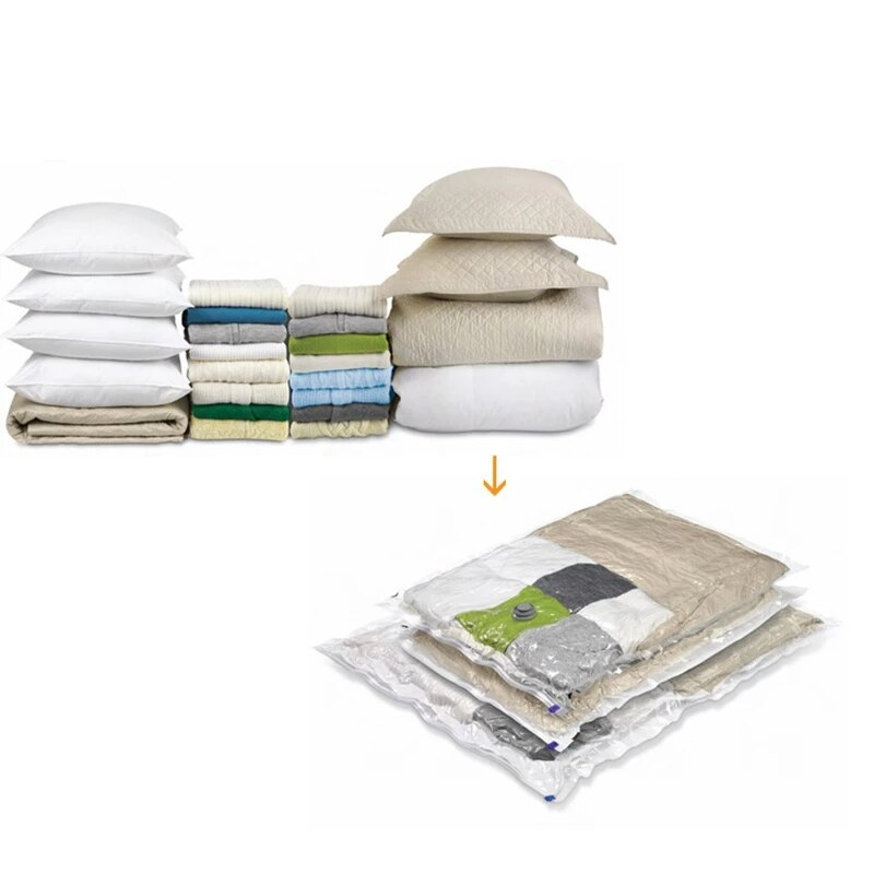 كيس تخزين الملابس والبطاطين فاكيوم قوي لتوفير المساحة مقاس 100*130 سم