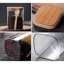 علبة توابل غطاء خشب بالمعلقة  وسط كود 842