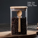 علبة توابل غطاء خشب بالمعلقة  وسط كود 842