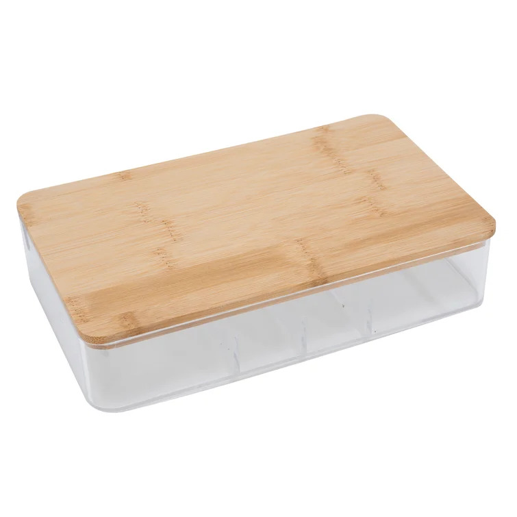 منظم اكليريك 2 دور مقسم لتنظيم الخواتم والحلقان والسلاسل بغطاء خشبي بمرايا