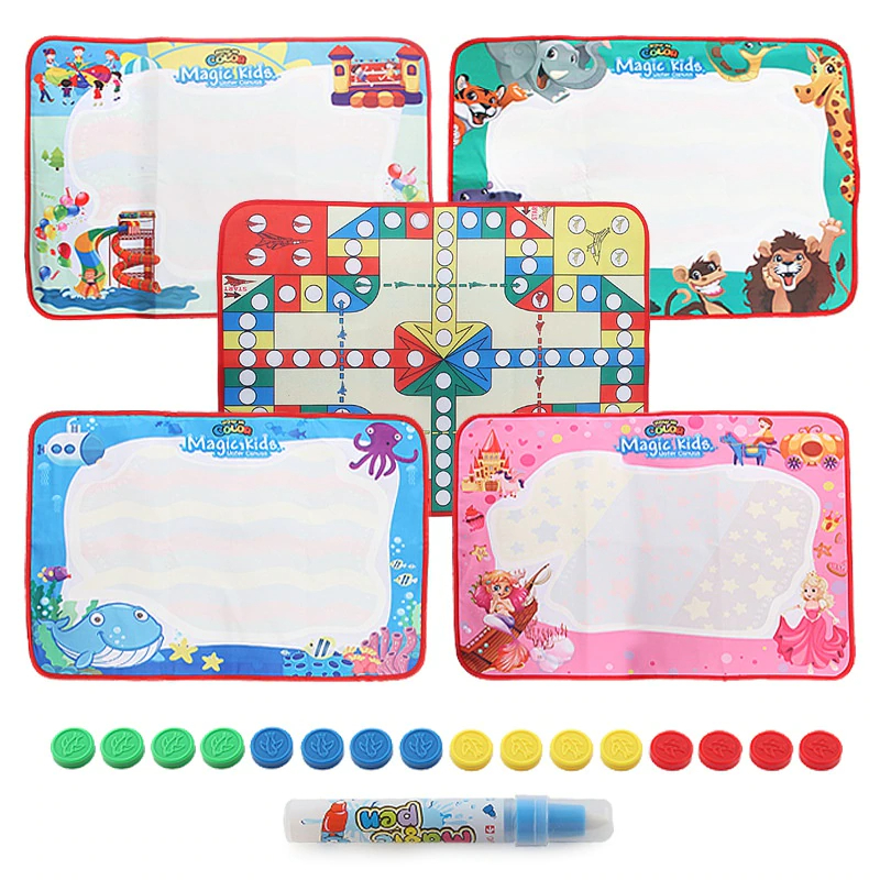 لعبة 2 في 1 لوحة الرسم المائية السحرية وليدو للاطفال ومشاركة الكبار معهم والاستمتاع بالوقت