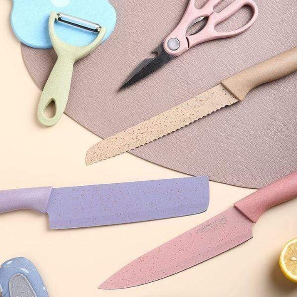 طقم سكاكين جرانيت الوان