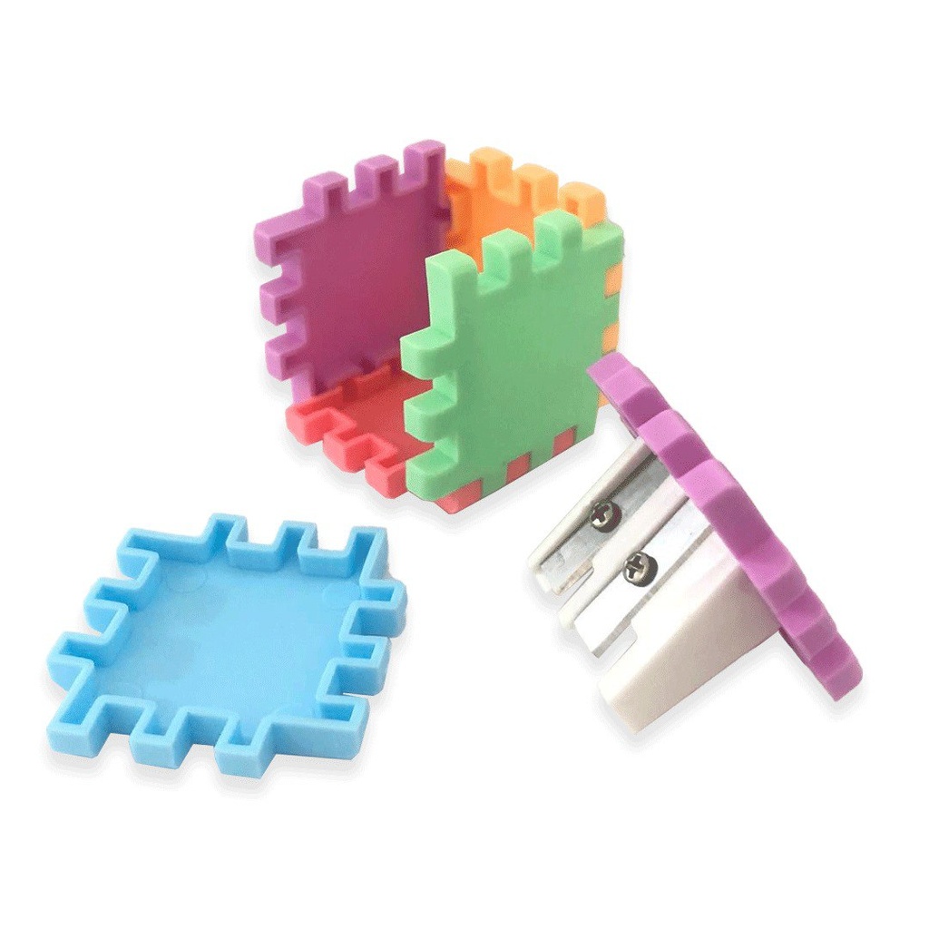 براية مزودجة للاقلام الرصاص علي شكل مكعب بازل