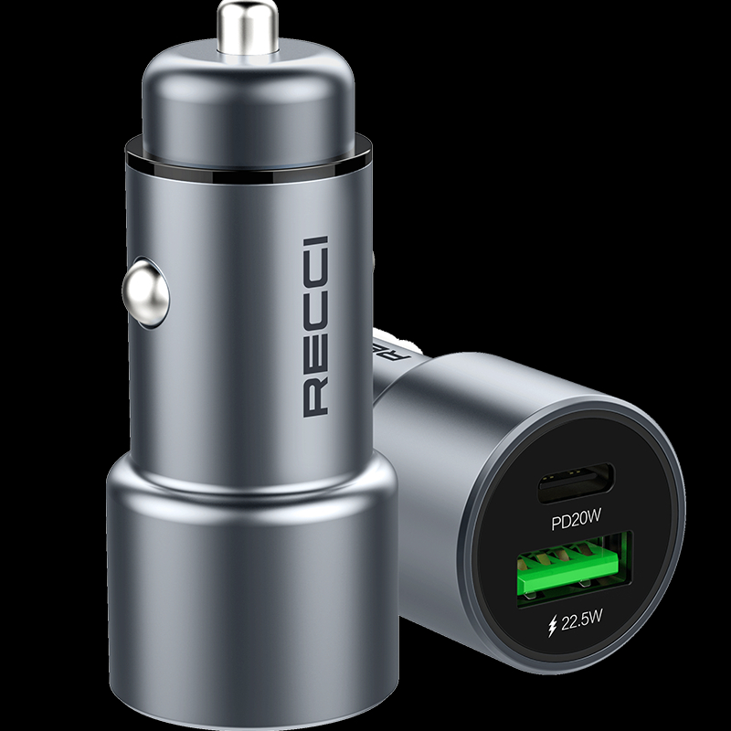 شاحن سيارة سريع مزدوج بمخرجين يو اس بي وتايب سي 42.5 واط