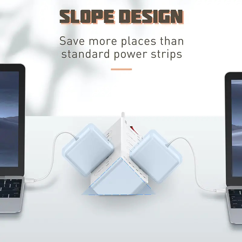 مشترك كهربائي كبير يتكون من 10 فيشة و 5 منافذ يو اس بي ومنفذ تايب سي مضاد للأشتعال