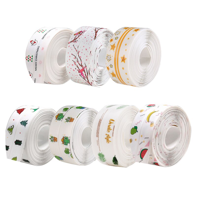 شريط لاصق مانع تسريب للحوض و البانيو والتواليت شفاف بنقشات