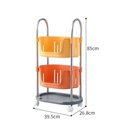 تربو منظم لأدوات المطبخ والحمام ولعب الأطفال 3 دور بعجلات لسهولة الحركة