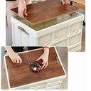 صندوق تخزين بغطاء خشبي قابل للطي للتخييم وتنظيم ادوات المنزل متعدد الاستخدام