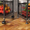 ترولي معدن 4 دور بسلات شبكية متحركة لحمل وتنظيم ادوات المطبخ والحمام بعجلات لسهولة الحركة