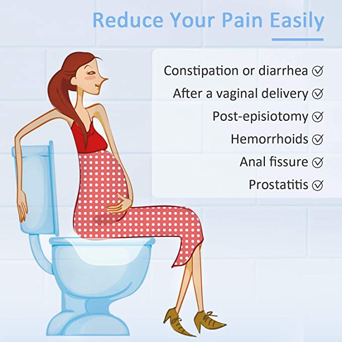 حوض تواليت لعمل حمام دافئ بسهولة لعلاج البو ا سير والتهاب المثانة ولفترة ما بعد الولادة بفتحة لتصريف المياه