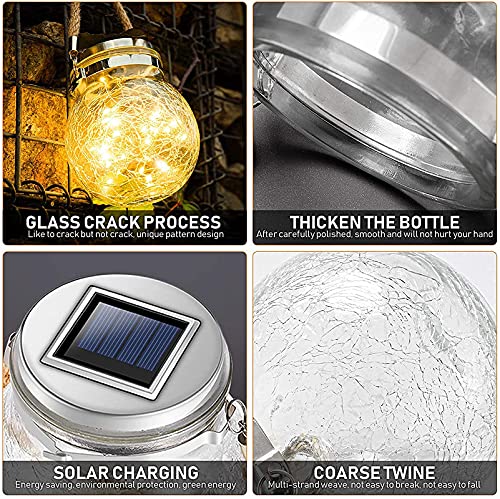 كرة زجاجية مضيئة تعمل بالطاقة الشمسية لإضاءة وتزيين الحدائق