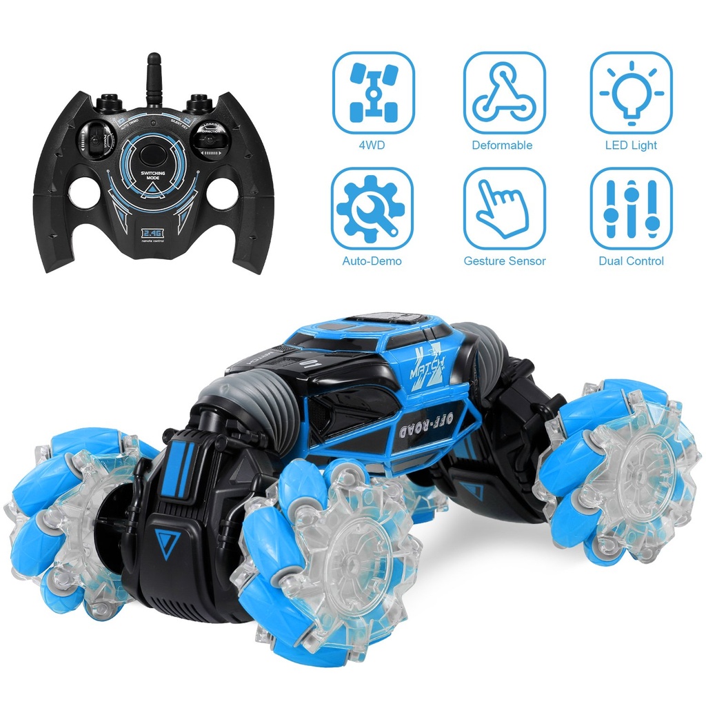 لعبة سيارة بريموت كنترول وساعة للتحكم عن بعد تجري علي كل انواع الارضيات قابلة لاعادة الشحن