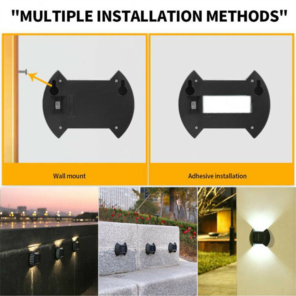 كشاف ليد حائطي يعمل بالطاقه الشمسية ويضئ تلقائيآ في الليل 4 قطع وتربروف للعمل تحت الامطار