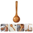مغرفة خشبية بمقبض منحني طويل الخضار والشوربة والأرز بفتحه للتعليق في المطبخ