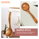 مغرفة خشبية بمقبض منحني طويل الخضار والشوربة والأرز بفتحه للتعليق في المطبخ