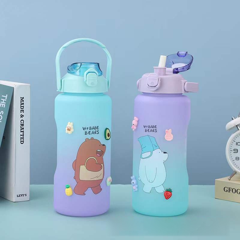 زجاجة مياه باندا للجيم والسفر والرحلات بشاليموه ويد 2 لتر