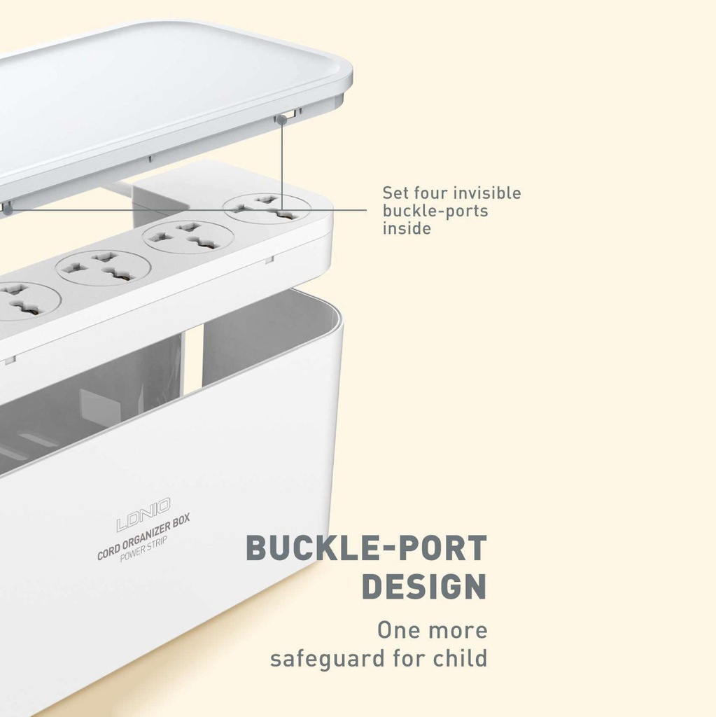 مشترك كهربائي 5 فيشة مع 3 منافذ يو اس بي ببوكس منظم للاسلاك وستاند للهواتف و الأجهزه