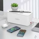 مشترك كهربائي 5 فيشة مع 3 منافذ يو اس بي ببوكس منظم للاسلاك وستاند للهواتف و الأجهزه