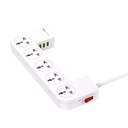 مشترك كهربائي 5 فيشة مع 3 منافذ يو اس بي ببوكس منظم للاسلاك وستاند للهواتف و الأجهزه