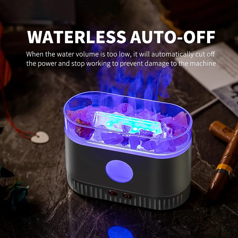 فواحة ملح البحر المضيئة ببخار عطري للمساعدة علي الاسترخاء والهدوء بخزان 200 ملي