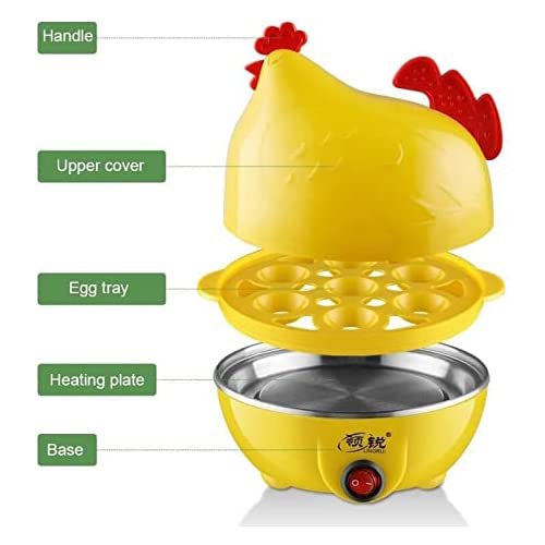 جهاز سلق بيض بالبخار كهرباء 2 دور علي شكل فرخة ٣٥٠ وات