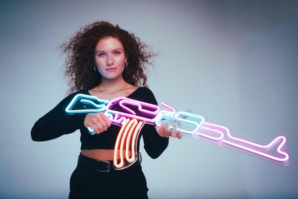 AK47 Gun Neon