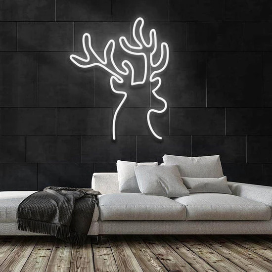 Reindeer neon light sign for wall decoration
