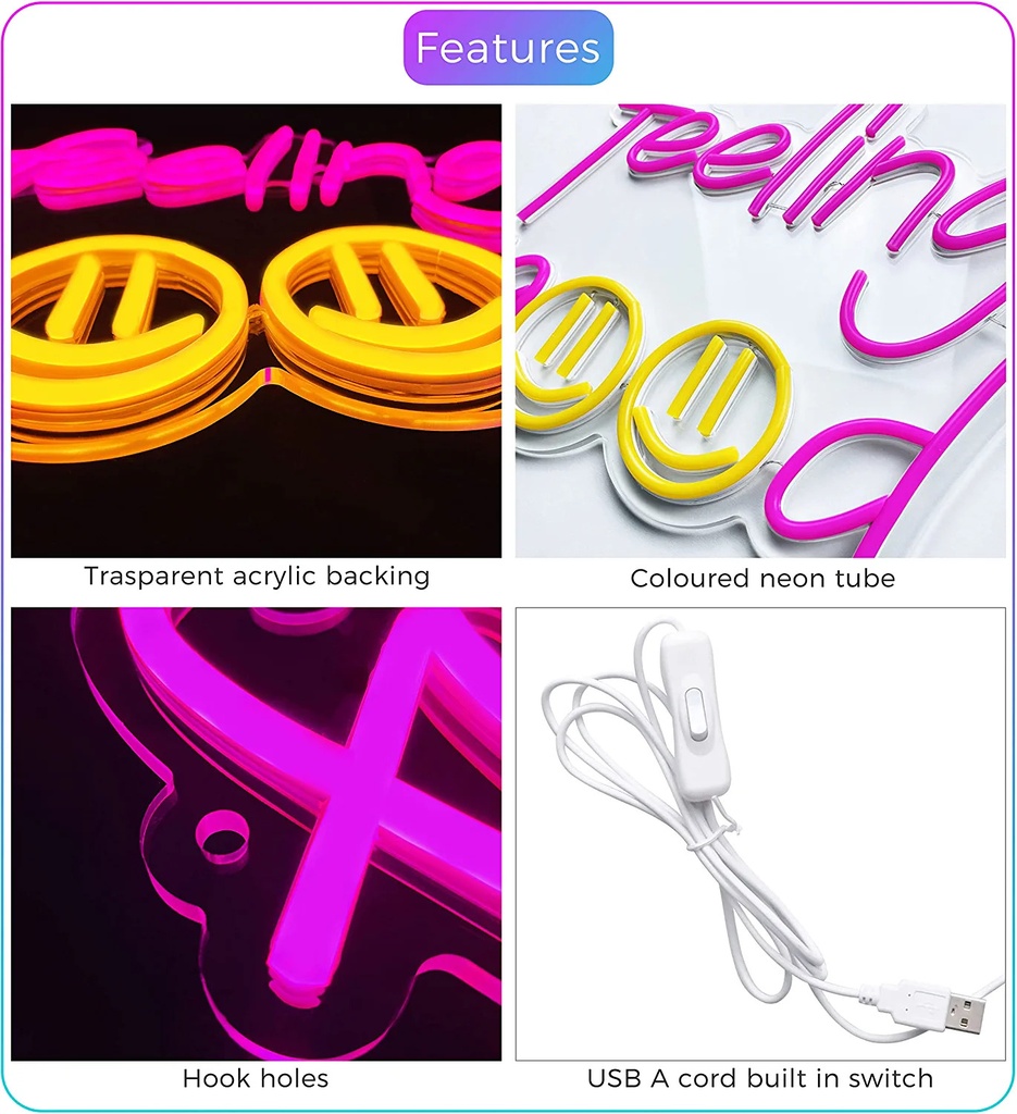 Feeling Good Neon Sign LED Neon Lights for  Wall Decor