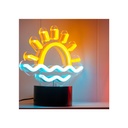 Sunrise neon sign with joyful colors for decoration