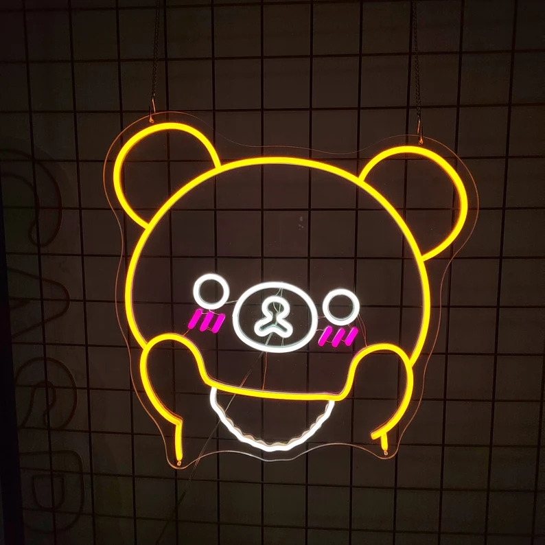 Bear Neon Sign Cute to decorate children's rooms