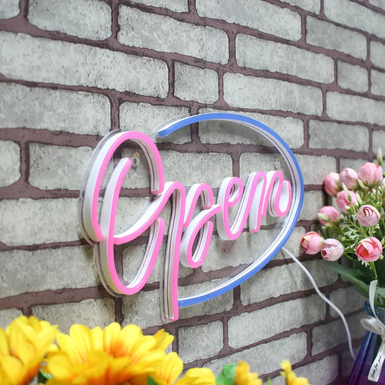 Neon Light wall art Open Shaped