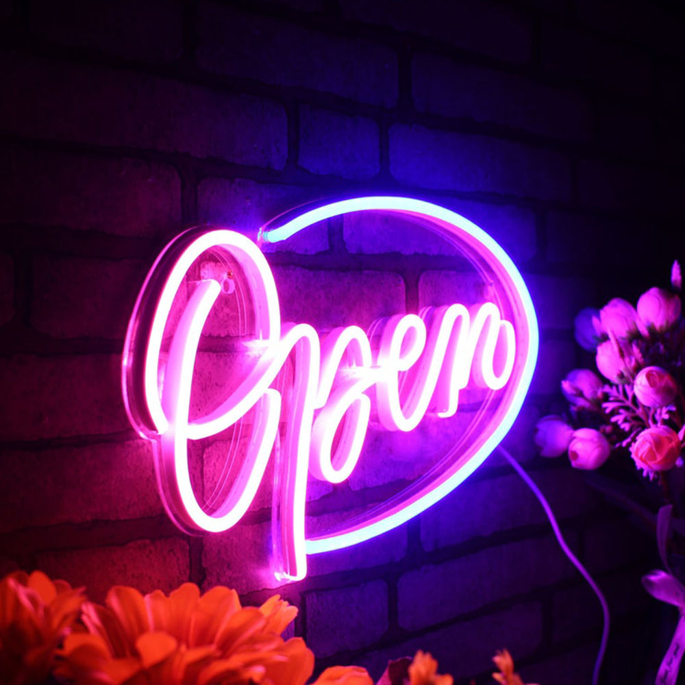 Neon Light wall art Open Shaped