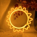 Sun Neon Sign for Wall Decor Aesthetic Yellow