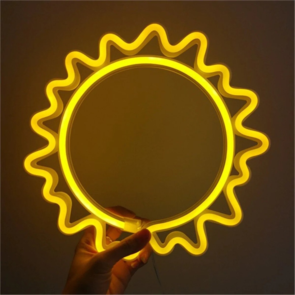 Sun Neon Sign for Wall Decor Aesthetic Yellow