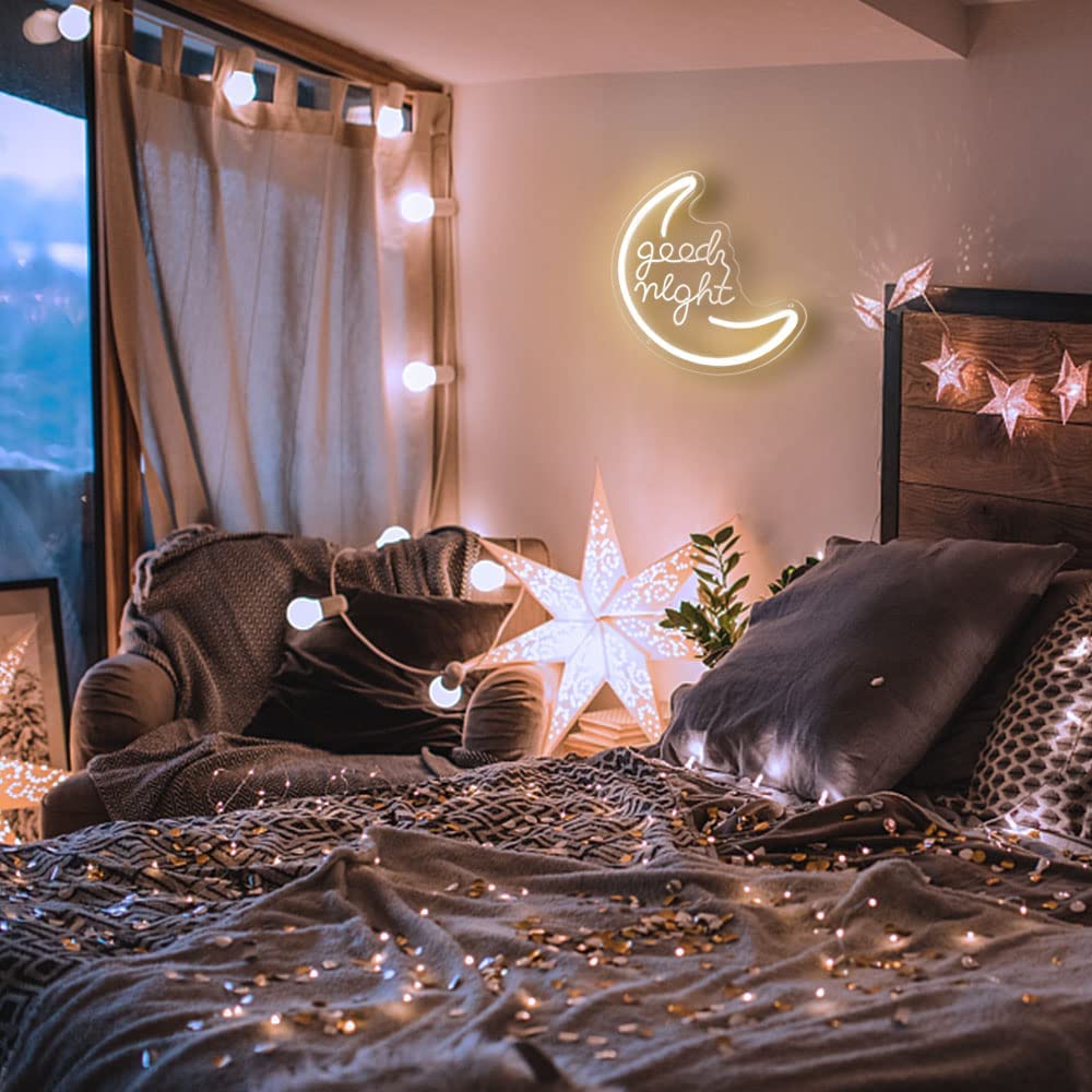 Moon Good Night Neon Signs to decorate your bedroom
