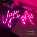 You + Me Neon Led Light Sign Art Decor