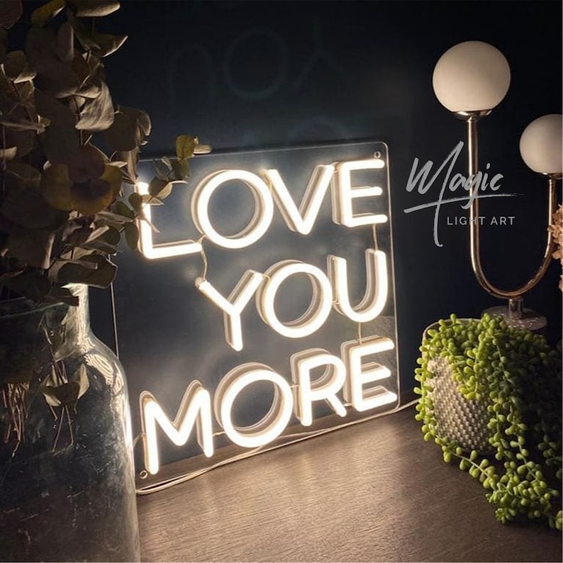 Love You More Warm Light Neon Led Light Sign Art Decor