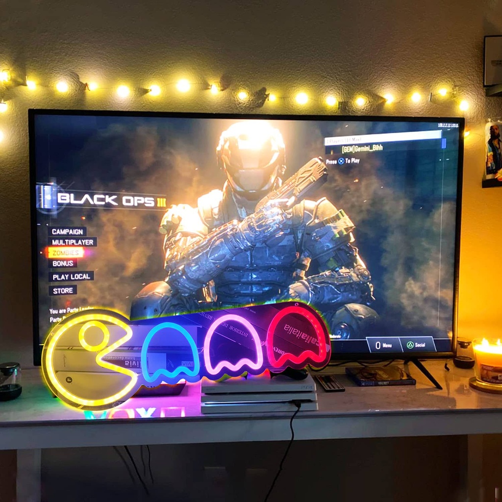 Game Neon Ghost Led Light Sign Art Decor