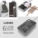Power Socket 3 Plugs &amp; 6 USB Outlets