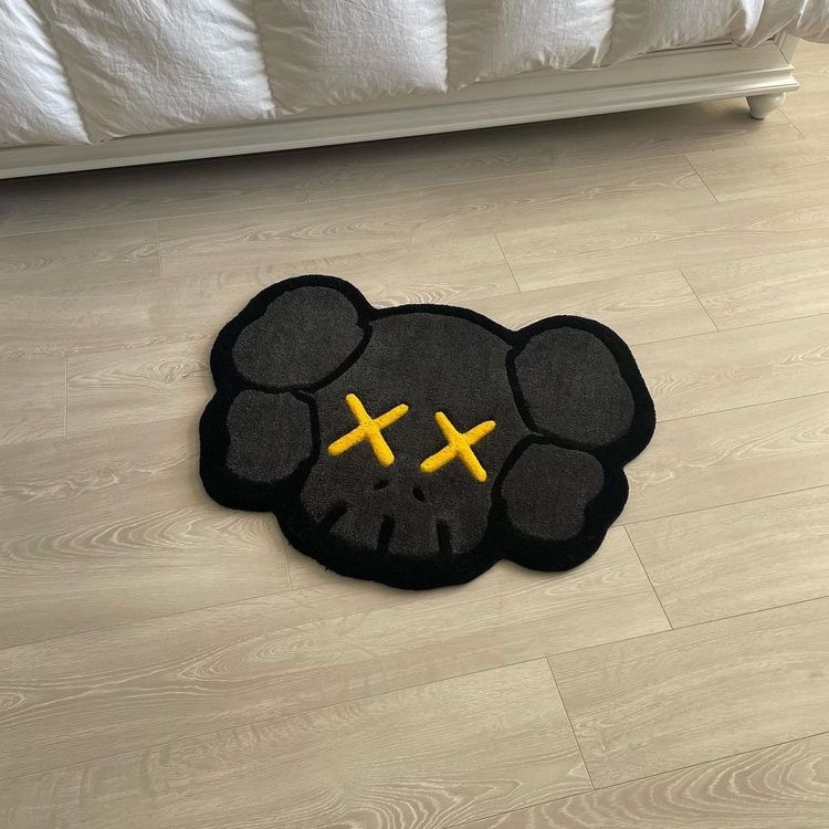 KAWS Face Fluffy Bedroom Rug