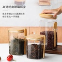 طقم برطمانات زجاجي 3 قطع بمقاسات مختلفه ومعالق خشبيه لحفظ الشاي والسكر والقهوة والنسكافيه والتوابل