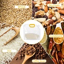 كيس حفظ وتخزين الأرز والحبوب والبقوليات 4 لتر بحنفية ويد قابل للطي وللغسيل لإعادة الاستخدام