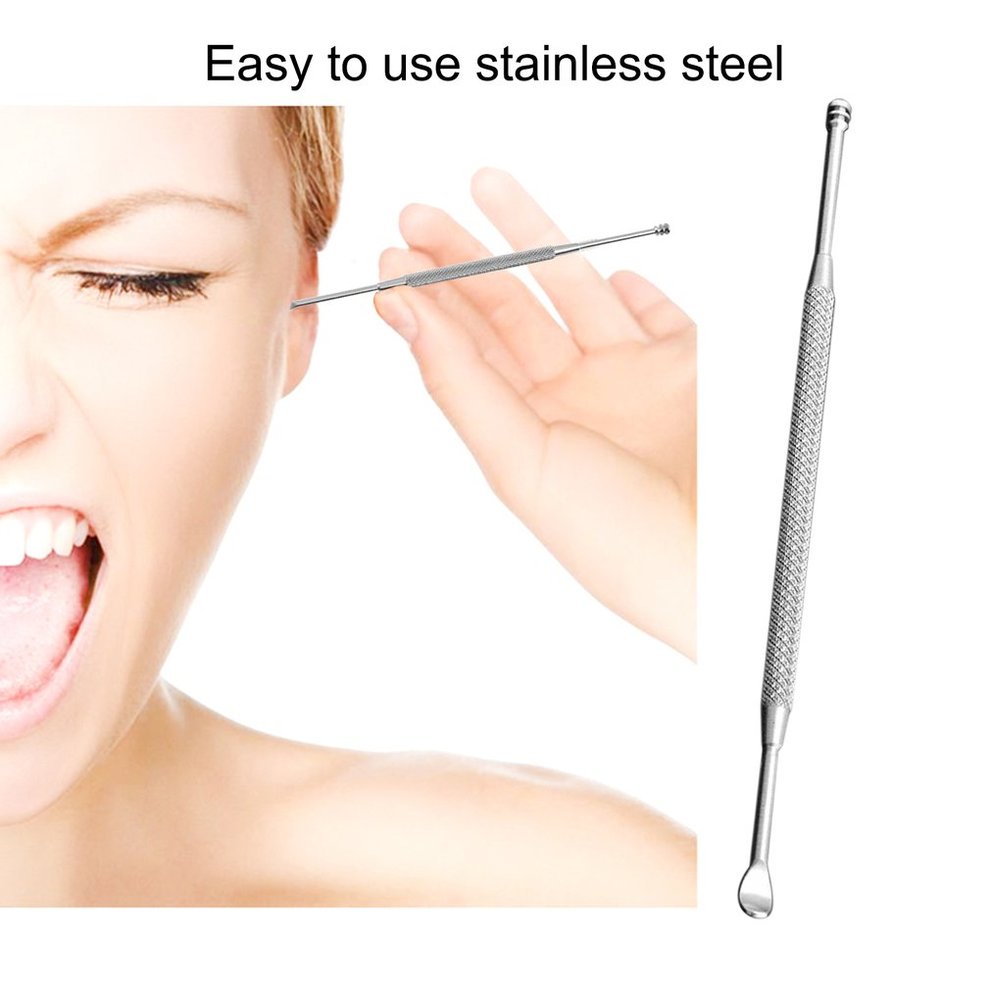 اداة مزدوجة لتنظيف الاذن وازالة الشمع قابلة للغسيل لاعادة الاستخدام