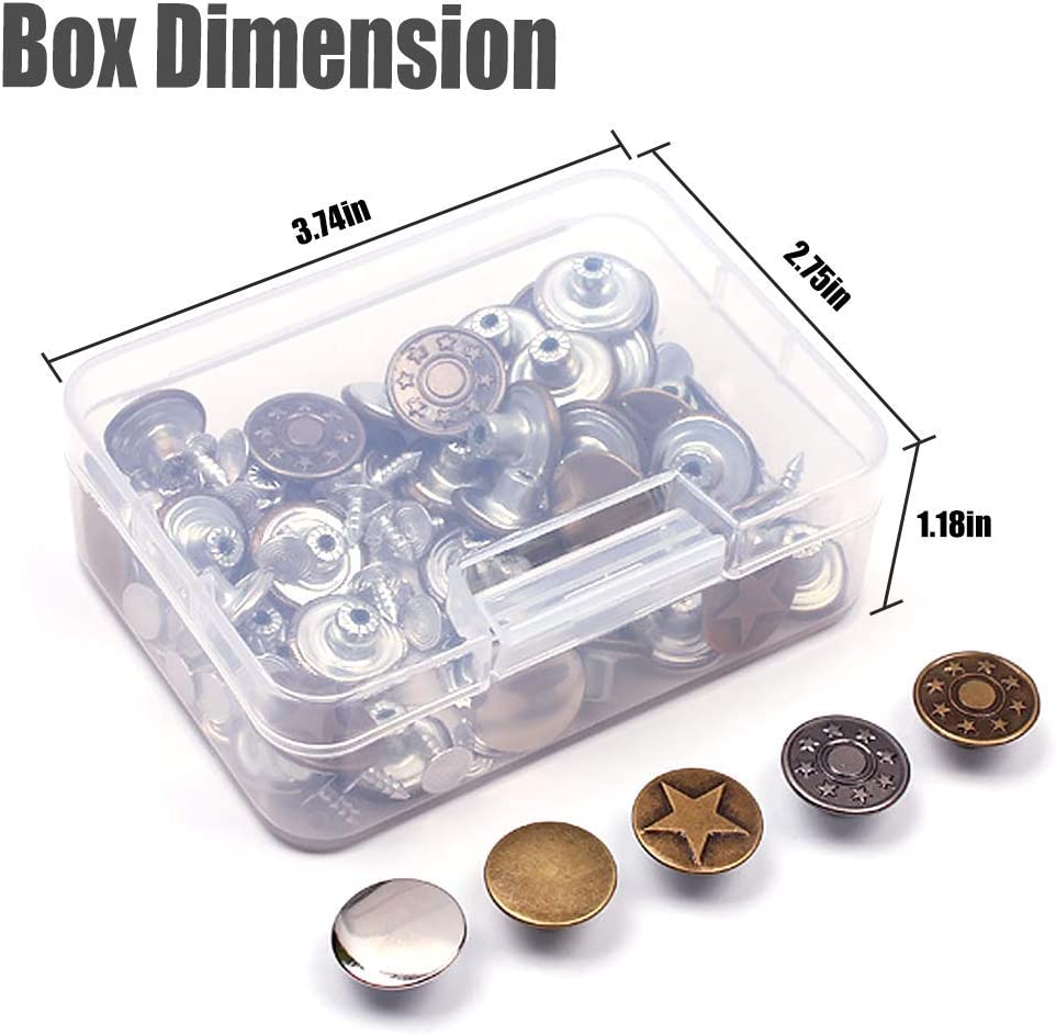 مجموعة زراير بناطيل جينز معدن سهلة التركيب بدون خياطة