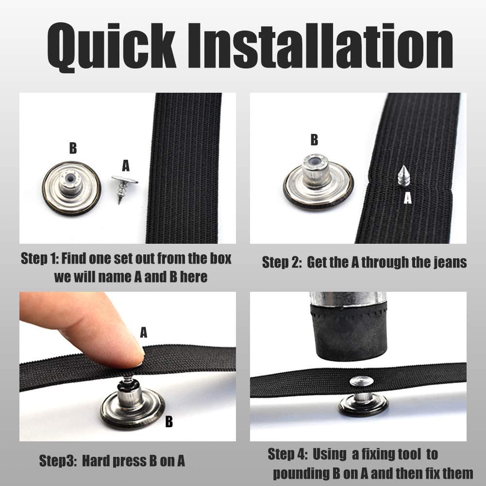 مجموعة زراير بناطيل جينز معدن سهلة التركيب بدون خياطة