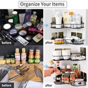 رف ركنة معدن منظم وحامل لادوات الحمام والمطبخ كالشامبو والشاور والتوابل وزجاجات الزيت بلزق دبل فيس قوي