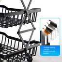 استاند معدني 5 دور قابل للطي منظم لادوات المطبخ والحمام بعجلات لسهولة الحركة