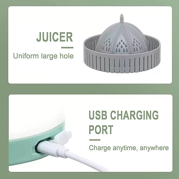 عصارة فواكه كهربائية للبرتقال والبطيخ والتوت قابلة لإعادة الشحن بمنفذ يو اس بي محمولة وسهلة الاستخدام